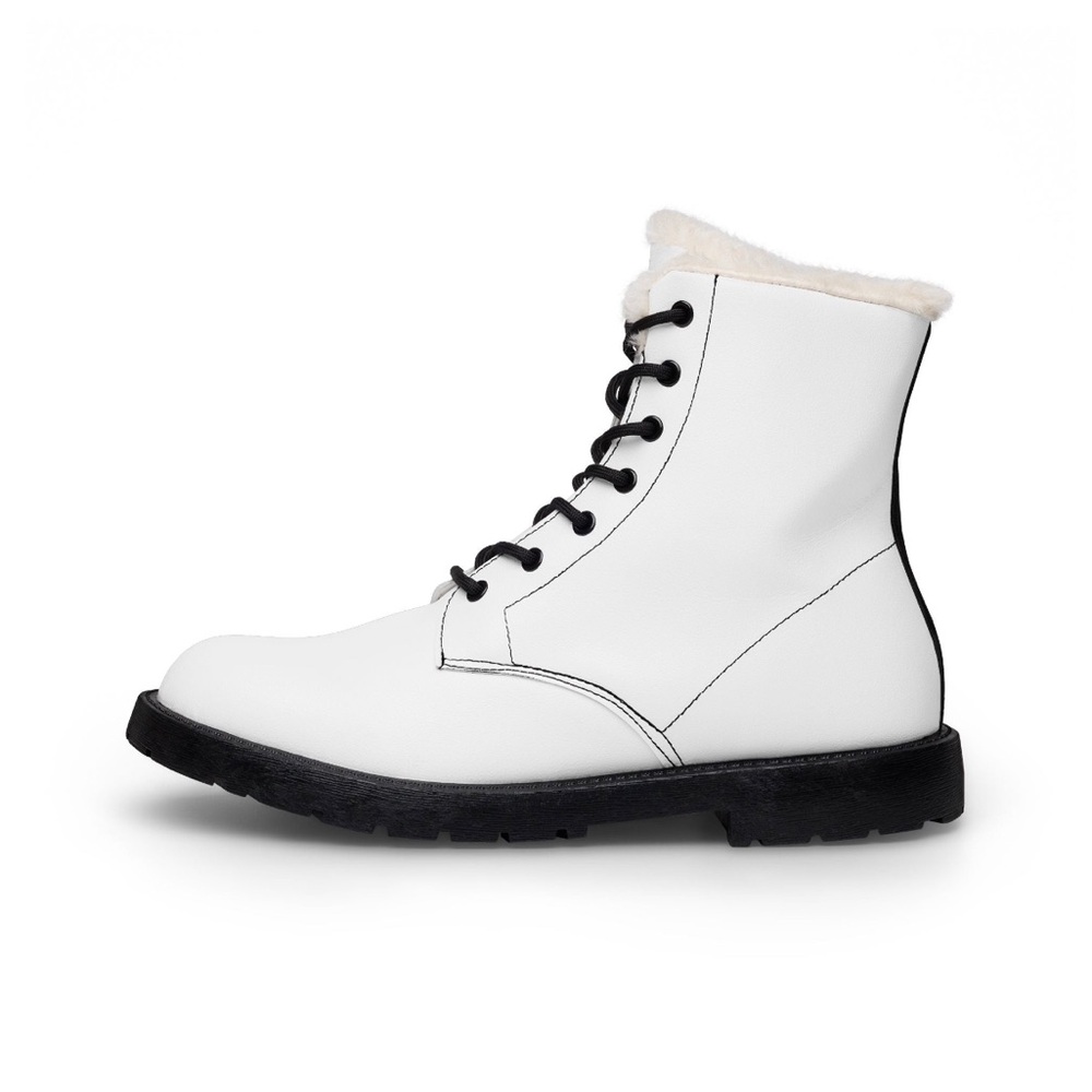 Women's Fur-Lined Leather Boots — Warm Winter Lace-Up Combat Boots - Picture 2 of 4